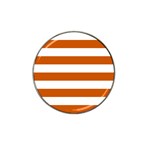 Horizontal Stripes - White and Burnt Orange Hat Clip Ball Marker