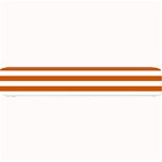 Horizontal Stripes - White and Burnt Orange Small Bar Mat