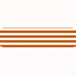 Horizontal Stripes - White and Burnt Orange Medium Bar Mat