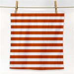 Horizontal Stripes - White and Burnt Orange Face Towel