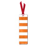 Horizontal Stripes - White and Burnt Orange Small Book Mark