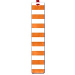 Horizontal Stripes - White and Burnt Orange Large Book Mark