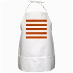 Horizontal Stripes - White and Burnt Orange BBQ Apron
