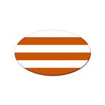 Horizontal Stripes - White and Burnt Orange Sticker (Oval)