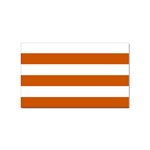 Horizontal Stripes - White and Burnt Orange Sticker (Rectangular)