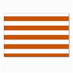 Horizontal Stripes - White and Burnt Orange Postcard 4 x 6  (Pkg of 10)