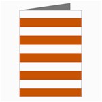 Horizontal Stripes - White and Burnt Orange Greeting Cards (Pkg of 8)