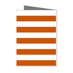 Horizontal Stripes - White and Burnt Orange Mini Greeting Cards (Pkg of 8)