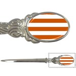 Horizontal Stripes - White and Burnt Orange Letter Opener