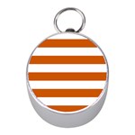 Horizontal Stripes - White and Burnt Orange Silver Compass (Mini)