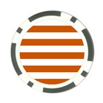 Horizontal Stripes - White and Burnt Orange Poker Chip Card Guard (10 pack)