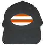 Horizontal Stripes - White and Burnt Orange Black Cap