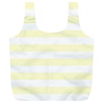 Horizontal Stripes - White and Cream Yellow Full Print Recycle Bag (XL)