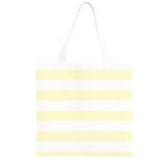 Horizontal Stripes - White and Cream Yellow Grocery Light Tote Bag