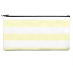 Horizontal Stripes - White and Cream Yellow Pencil Case