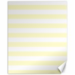 Horizontal Stripes - White and Cream Yellow Canvas 11  x 14 