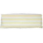 Horizontal Stripes - White and Cream Yellow Body Pillow Case (Dakimakura) (One Side)