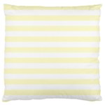 Horizontal Stripes - White and Cream Yellow Large Cushion Case (Two Sides)