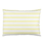 Horizontal Stripes - White and Cream Yellow Pillow Case (Two Sides)