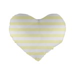 Horizontal Stripes - White and Cream Yellow Standard 16  Premium Heart Shape Cushion