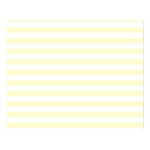 Horizontal Stripes - White and Cream Yellow Double Sided Flano Blanket (Large)