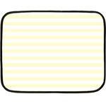 Horizontal Stripes - White and Cream Yellow Fleece Blanket (Mini)