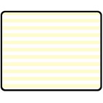 Horizontal Stripes - White and Cream Yellow Fleece Blanket (Medium) (One Side)