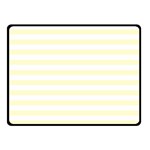 Horizontal Stripes - White and Cream Yellow Fleece Blanket (Small) (One Side)