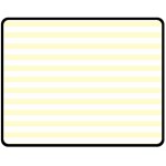 Horizontal Stripes - White and Cream Yellow Double Sided Fleece Blanket (Medium) (Two Sides)