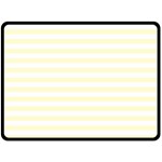 Horizontal Stripes - White and Cream Yellow Double Sided Fleece Blanket (Large) (Two Sides)