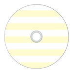 Horizontal Stripes - White and Cream Yellow CD Wall Clock