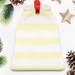 Horizontal Stripes - White and Cream Yellow Ornament (Bell)