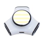 Horizontal Stripes - White and Cream Yellow Portable USB Hub (One Side)