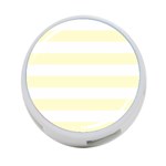 Horizontal Stripes - White and Cream Yellow 4-Port USB Hub (One Side)