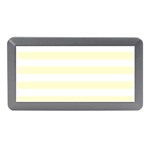 Horizontal Stripes - White and Cream Yellow Memory Card Reader (Mini)