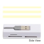 Horizontal Stripes - White and Cream Yellow Memory Card Reader (Stick)