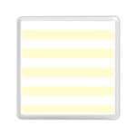 Horizontal Stripes - White and Cream Yellow Memory Card Reader with Storage (Square)