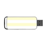 Horizontal Stripes - White and Cream Yellow Portable USB Flash (One Side)