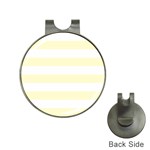 Horizontal Stripes - White and Cream Yellow Golf Ball Marker Hat Clip