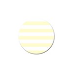 Horizontal Stripes - White and Cream Yellow Golf Ball Marker