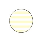 Horizontal Stripes - White and Cream Yellow Hat Clip Ball Marker