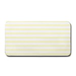 Horizontal Stripes - White and Cream Yellow Medium Bar Mat