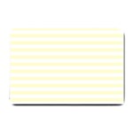 Horizontal Stripes - White and Cream Yellow Small Doormat
