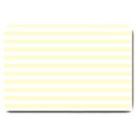 Horizontal Stripes - White and Cream Yellow Large Doormat