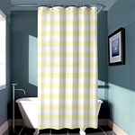 Horizontal Stripes - White and Cream Yellow Shower Curtain 36  x 72  (Stall)