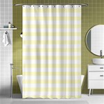 Horizontal Stripes - White and Cream Yellow Shower Curtain 48  x 72  (Small)