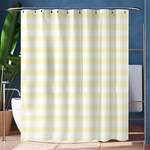 Horizontal Stripes - White and Cream Yellow Shower Curtain 60  x 72  (Medium)