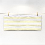 Horizontal Stripes - White and Cream Yellow Hand Towel