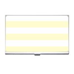 Horizontal Stripes - White and Cream Yellow Business Card Holder