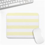 Horizontal Stripes - White and Cream Yellow Small Mousepad